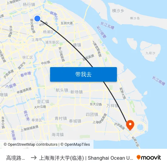 高境路云西路 to 上海海洋大学(临港) | Shanghai Ocean University(Lingang) map