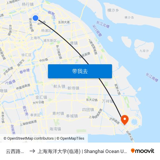 云西路高跃路 to 上海海洋大学(临港) | Shanghai Ocean University(Lingang) map