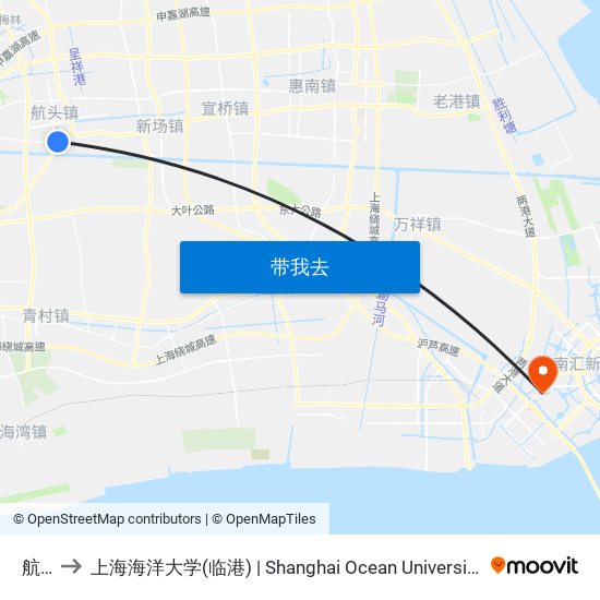 航西 to 上海海洋大学(临港) | Shanghai Ocean University(Lingang) map