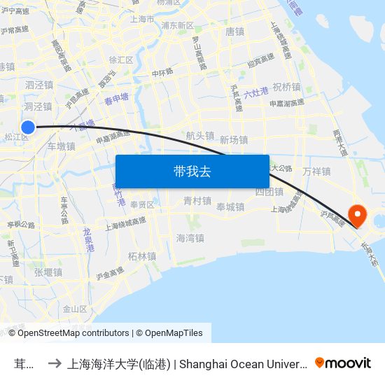 茸宁路 to 上海海洋大学(临港) | Shanghai Ocean University(Lingang) map