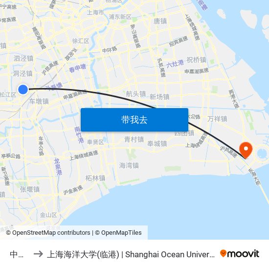 中辰路 to 上海海洋大学(临港) | Shanghai Ocean University(Lingang) map