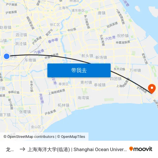 龙源路 to 上海海洋大学(临港) | Shanghai Ocean University(Lingang) map