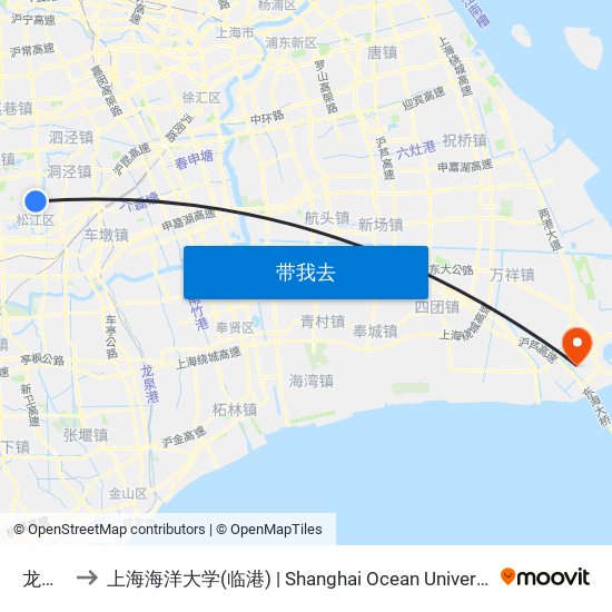 龙马路 to 上海海洋大学(临港) | Shanghai Ocean University(Lingang) map