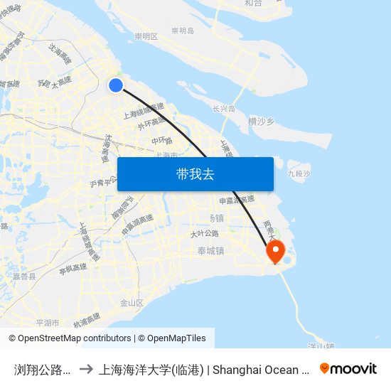 浏翔公路华旺路 to 上海海洋大学(临港) | Shanghai Ocean University(Lingang) map