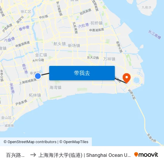 百兴路百齐路 to 上海海洋大学(临港) | Shanghai Ocean University(Lingang) map