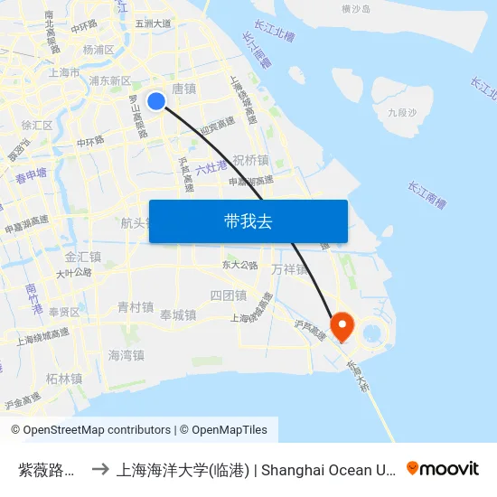 紫薇路高斯路 to 上海海洋大学(临港) | Shanghai Ocean University(Lingang) map