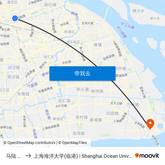 马陆 Malu to 上海海洋大学(临港) | Shanghai Ocean University(Lingang) map