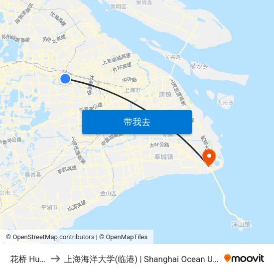 花桥 Huaqiao to 上海海洋大学(临港) | Shanghai Ocean University(Lingang) map