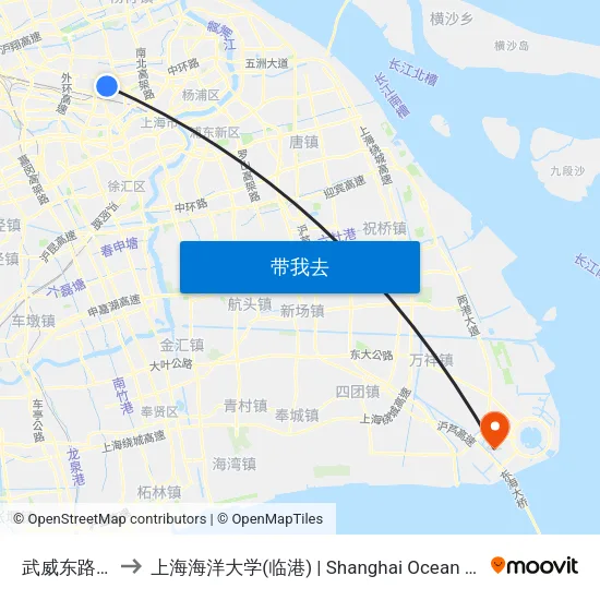 武威东路真金路 to 上海海洋大学(临港) | Shanghai Ocean University(Lingang) map