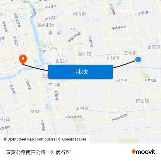 宣黄公路南芦公路 to 闵行区 map