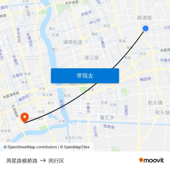 周星路横桥路 to 闵行区 map