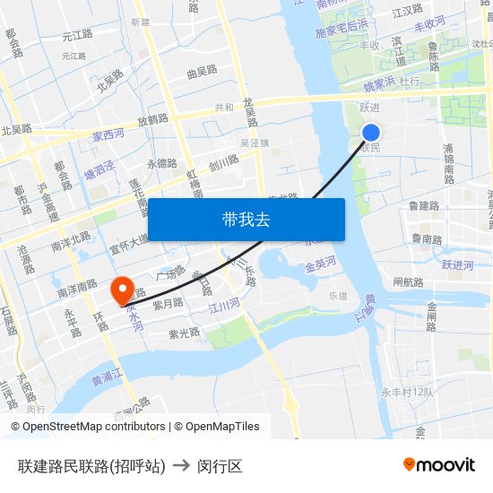 联建路民联路(招呼站) to 闵行区 map