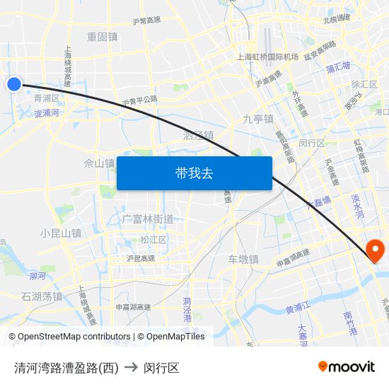 清河湾路漕盈路(西) to 闵行区 map