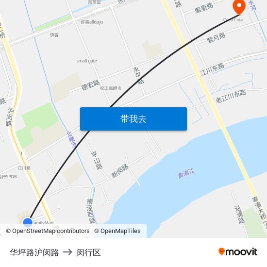 华坪路沪闵路 to 闵行区 map