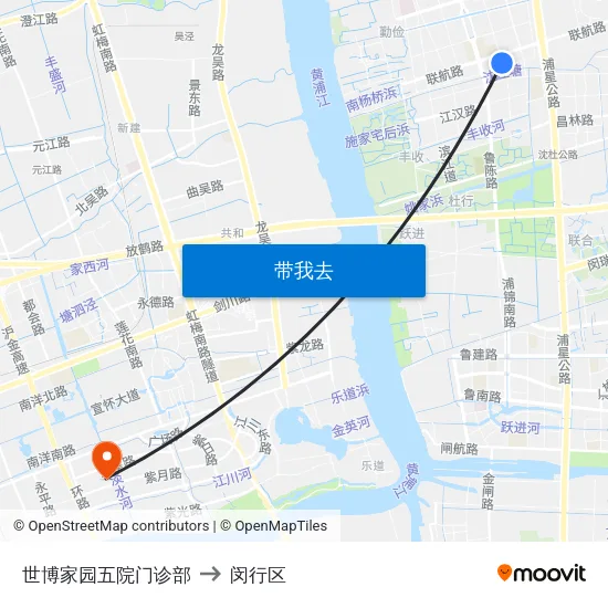 世博家园五院门诊部 to 闵行区 map