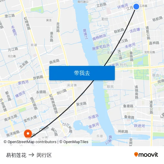 易初莲花 to 闵行区 map