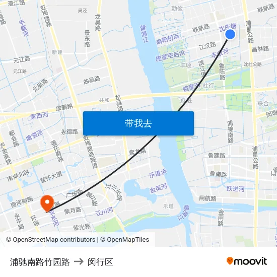 浦驰南路竹园路 to 闵行区 map