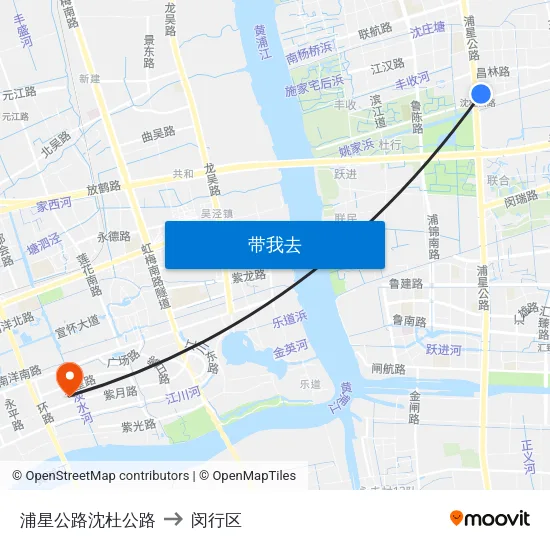 浦星公路沈杜公路 to 闵行区 map