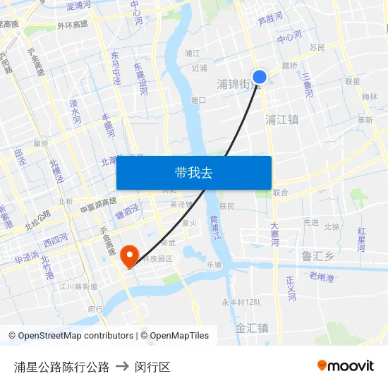 浦星公路陈行公路 to 闵行区 map