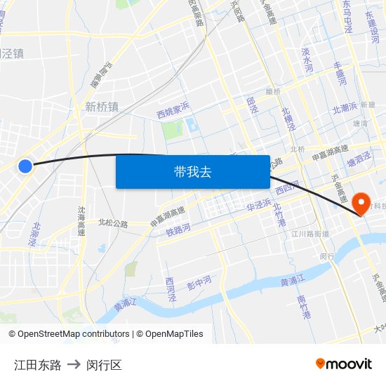 江田东路 to 闵行区 map