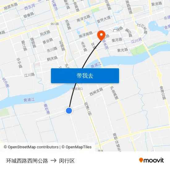 环城西路西闸公路 to 闵行区 map