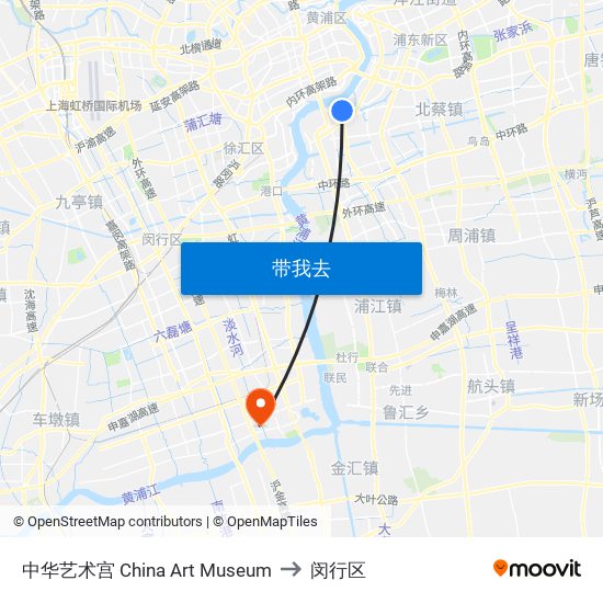 中华艺术宫 China Art Museum to 闵行区 map