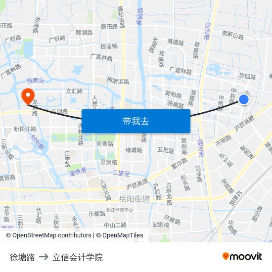 徐塘路 to 立信会计学院 map