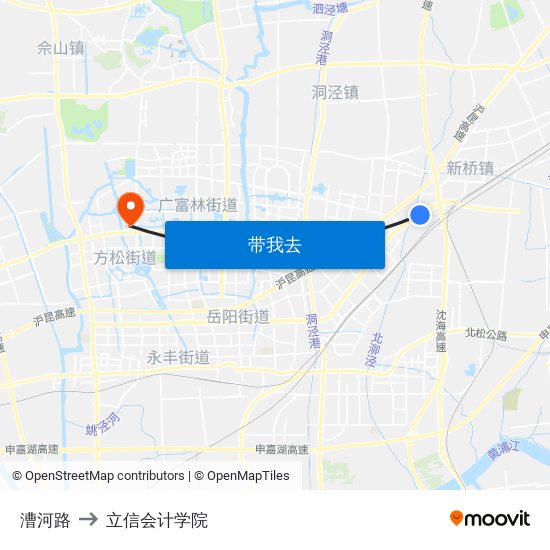 漕河路 to 立信会计学院 map