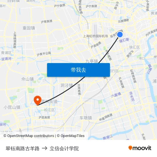 翠钰南路古羊路 to 立信会计学院 map