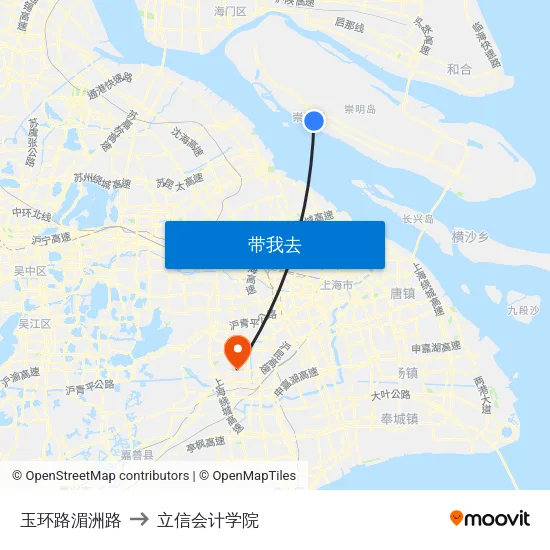 玉环路湄洲路 to 立信会计学院 map