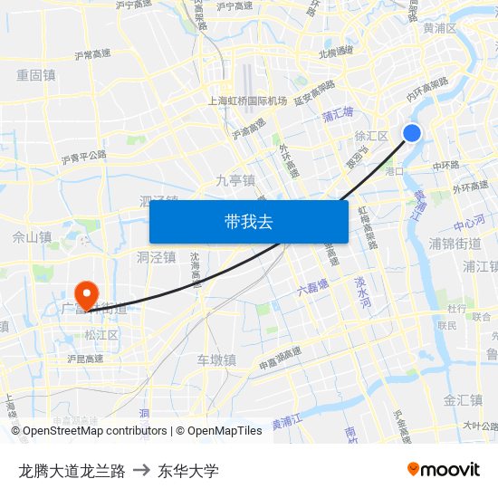 龙腾大道龙兰路 to 东华大学 map