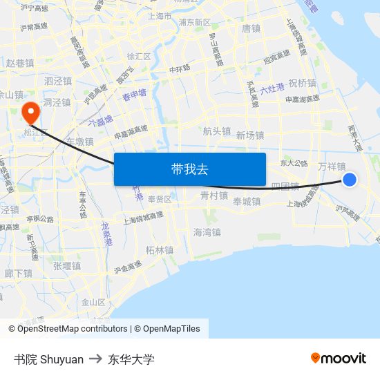 书院 Shuyuan to 东华大学 map