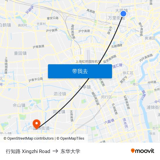 行知路 Xingzhi Road to 东华大学 map