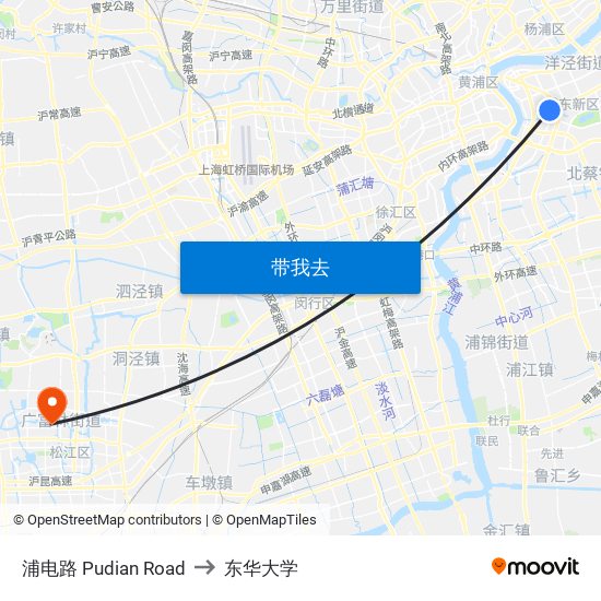 浦电路 Pudian Road to 东华大学 map