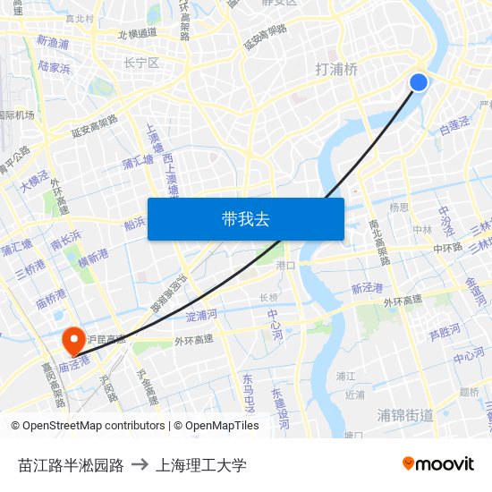 苗江路半淞园路 to 上海理工大学 map