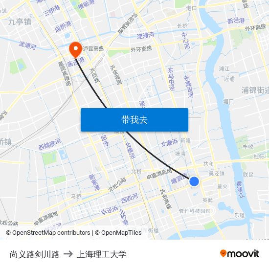 尚义路剑川路 to 上海理工大学 map