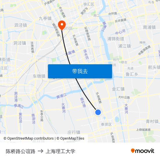 陈桥路公谊路 to 上海理工大学 map