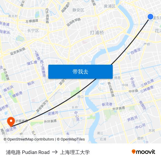 浦电路 Pudian Road to 上海理工大学 map