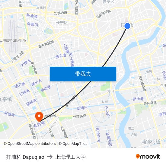 打浦桥 Dapuqiao to 上海理工大学 map