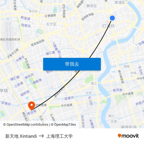 新天地 Xintiandi to 上海理工大学 map