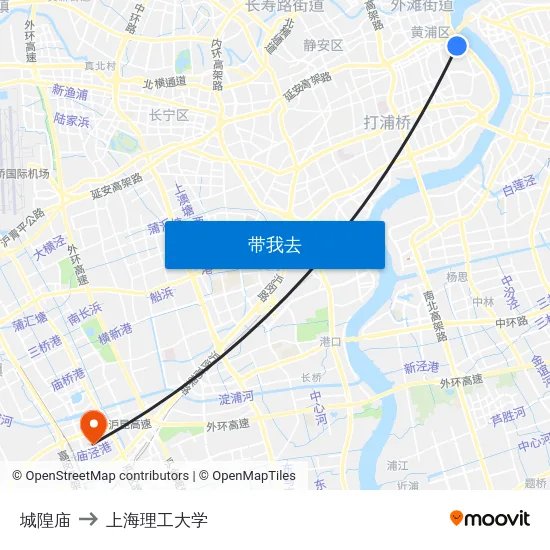 城隍庙 to 上海理工大学 map