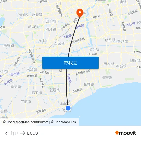 金山卫 to ECUST map