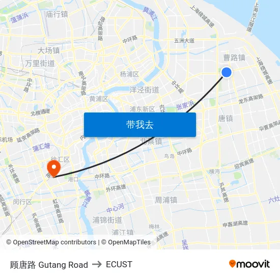顾唐路 Gutang Road to ECUST map