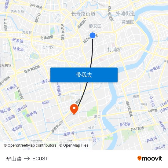 华山路 to ECUST map