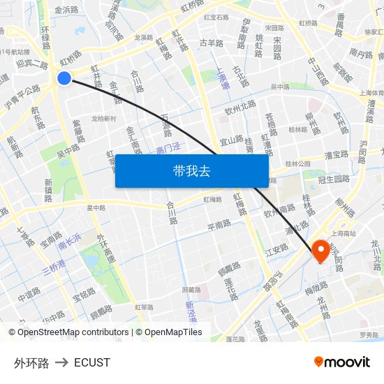 外环路 to ECUST map