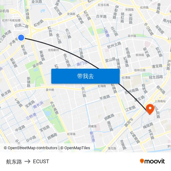 航东路 to ECUST map