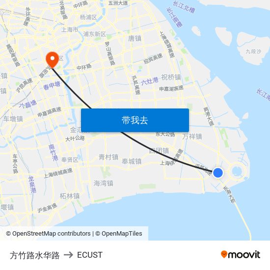 方竹路水华路 to ECUST map