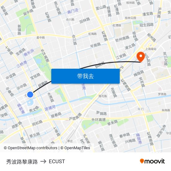 秀波路黎康路 to ECUST map