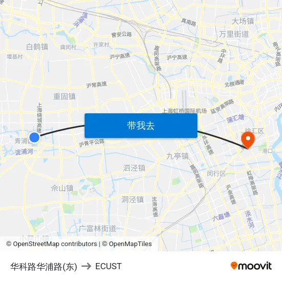 华科路华浦路(东) to ECUST map