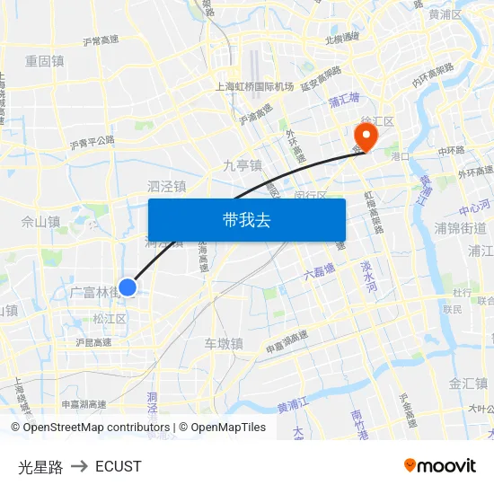 光星路 to ECUST map
